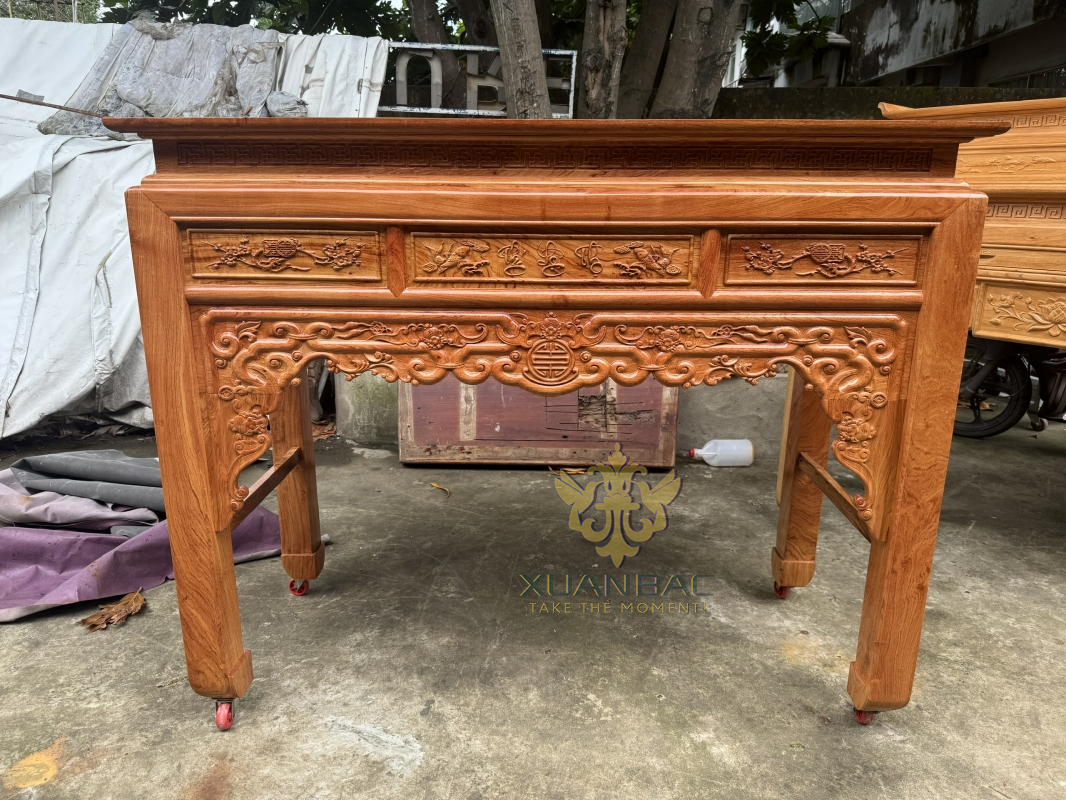 Bàn Thờ Gia Tiên 1m53 Gỗ Hương Đá 
