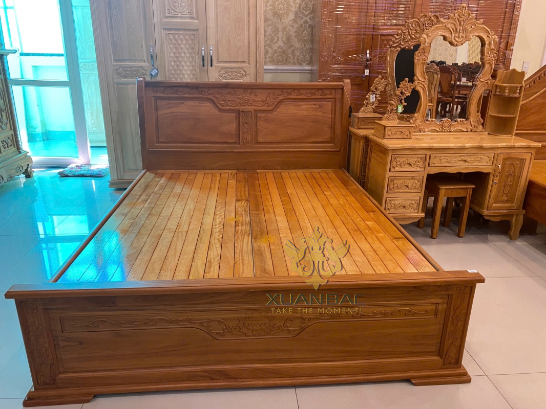 Giường Ngủ Gỗ Gõ Đỏ Giá Rẻ