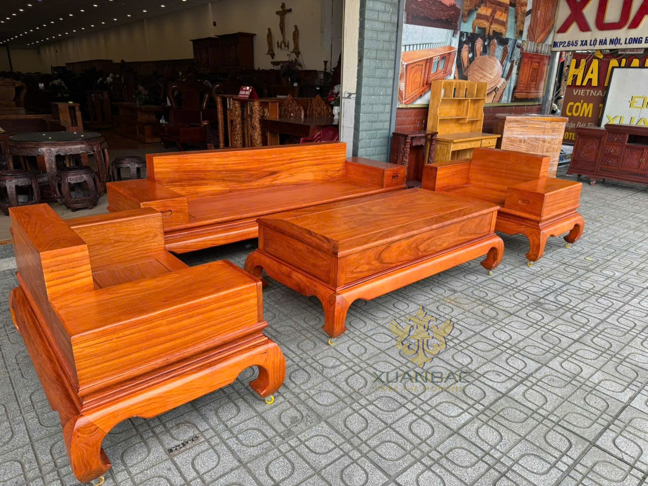 Sofa Đối Gỗ Gõ Đỏ Hàng Đặt Theo Yêu Cầu Vip Size Lớn