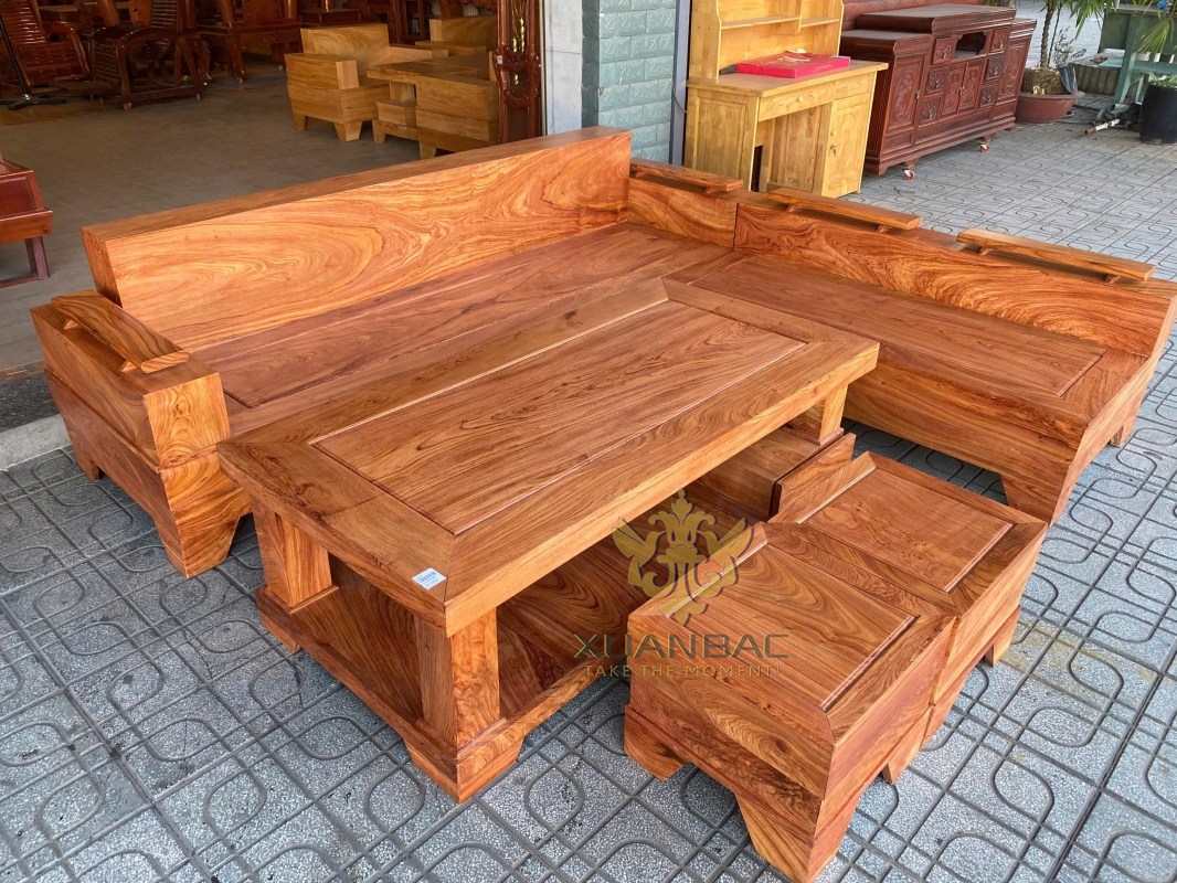 SOFA GÓC GỖ HƯƠNG ĐÁ 