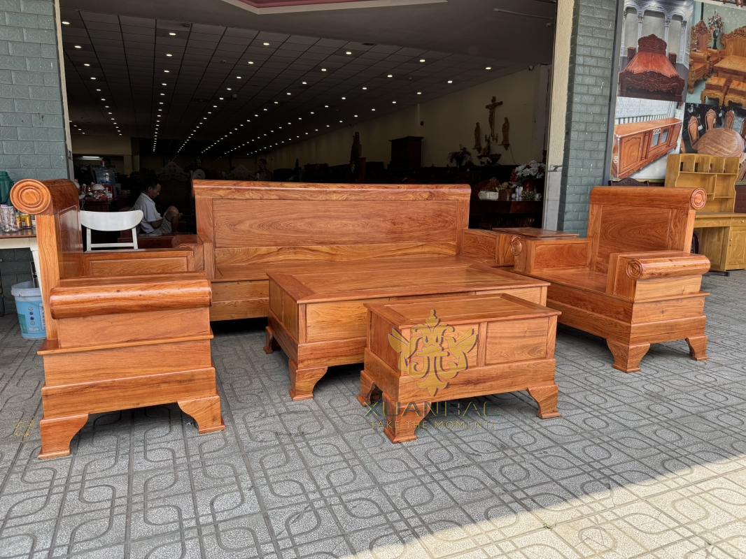 Sofa Pháo Gỗ Hương Đá Trụ 14 
