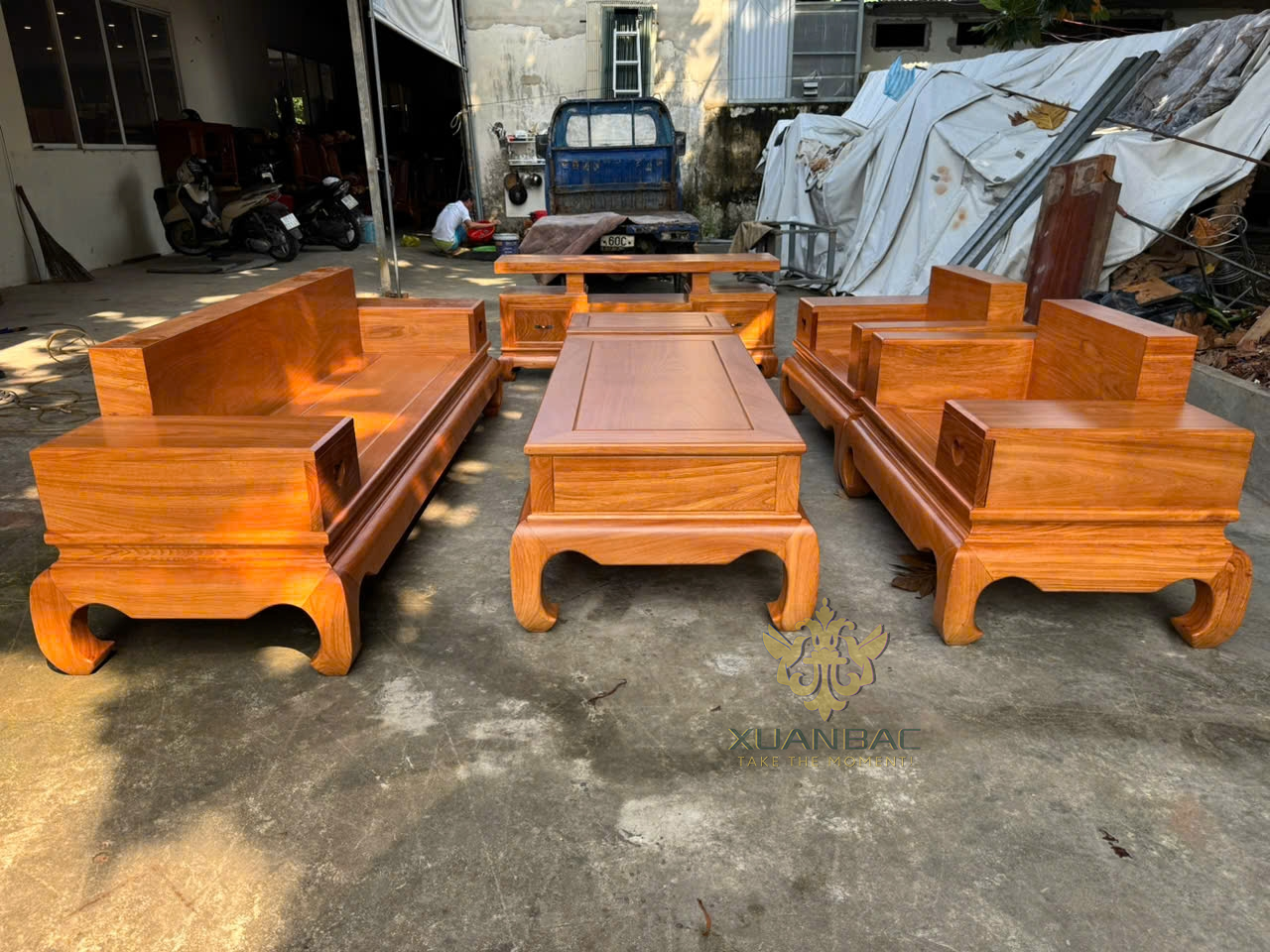 Sofo Đối Gỗ Gõ Đỏ Vip Size Nhỏ